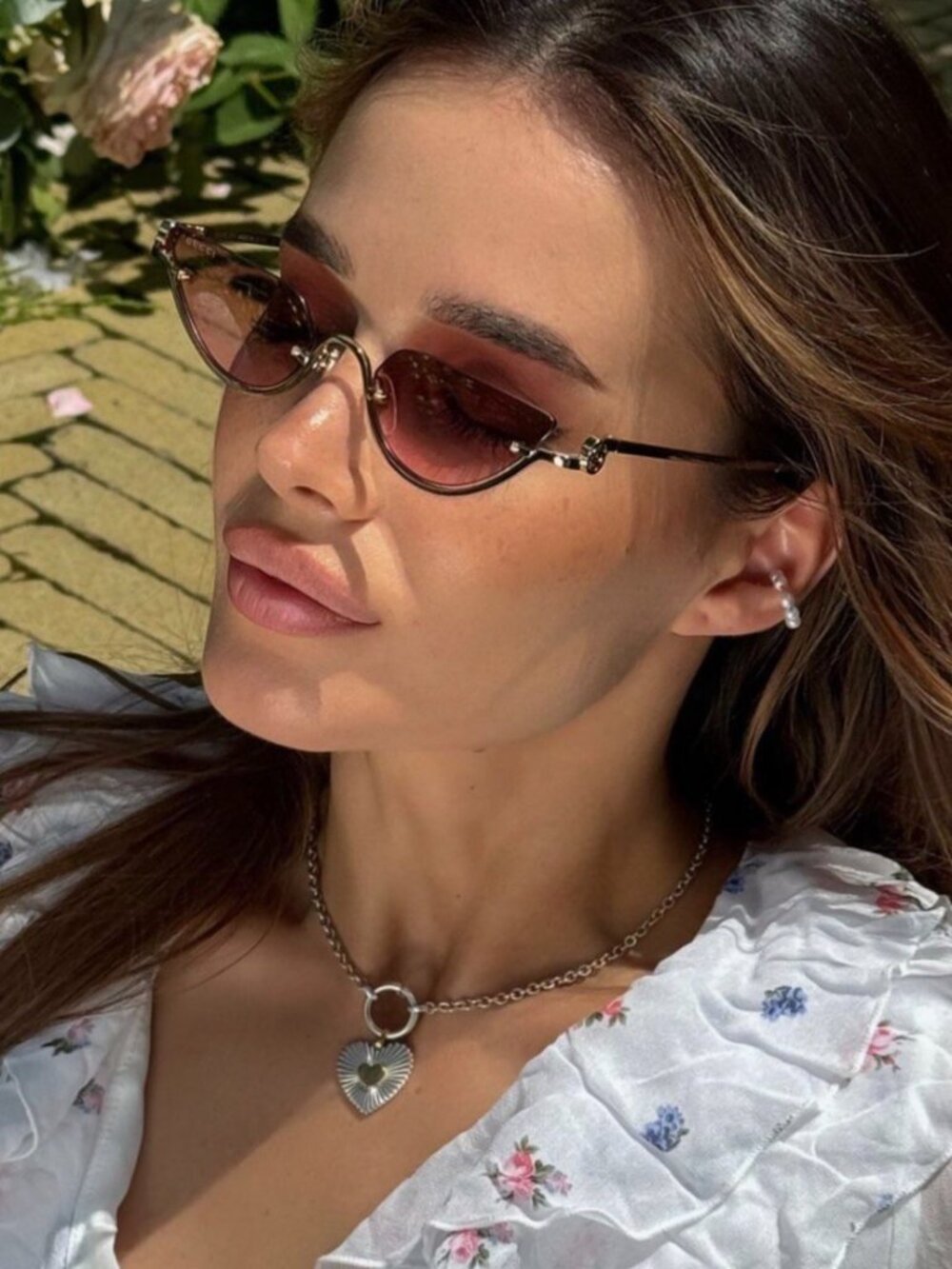 Gucci GG1603S 003 Cat Eye Sunglasses - Gold/Mirrored Violet - Picture 9 of 15